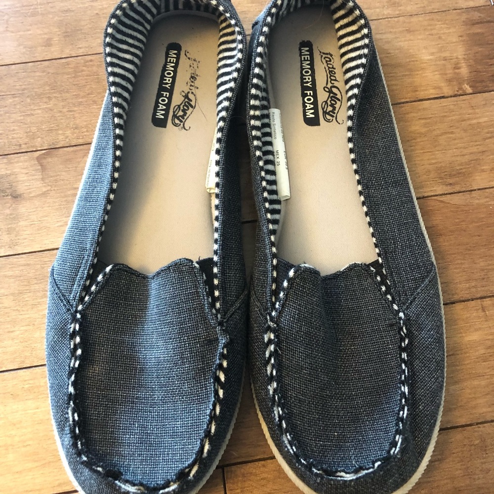Dark gray slip ons